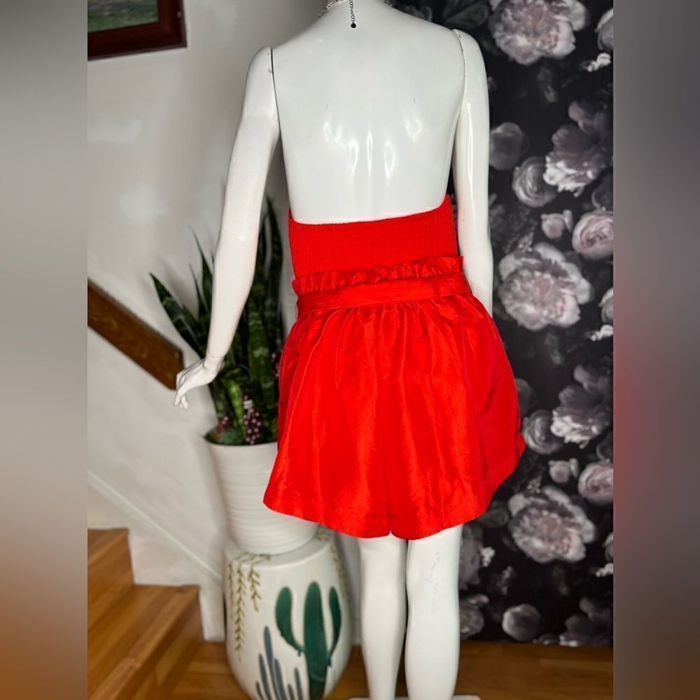 New Free People Filmore Romper In Fiery Red - Picture 4 of 5